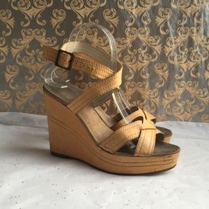 Marc Jacobs Tan Leather Camel Platform Sandal 39